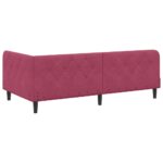 vidaXL Rohový rám postele Víno červené 90 x 200 cm Zamat – Obrázok 7