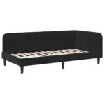 vidaXL Rohový rám postele Čierny 90 x 200 cm Zamat – Obrázok 2