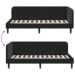 vidaXL Rohový rám postele Čierny 90 x 200 cm Zamat – Obrázok 9