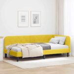 vidaXL Rohový rám postele Žltá 90 x 200 cm Zamat