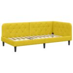 vidaXL Rohový rám postele Žltá 90 x 200 cm Zamat – Obrázok 2