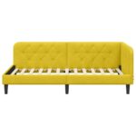 vidaXL Rohový rám postele Žltá 90 x 200 cm Zamat – Obrázok 5