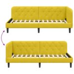 vidaXL Rohový rám postele Žltá 90 x 200 cm Zamat – Obrázok 9