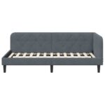 vidaXL Rohový rám postele Tmavo šedá 100 x 200 cm Zamat – Obrázok 5
