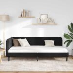 vidaXL Rohový rám postele Čierny 100 x 200 cm Zamat – Obrázok 4