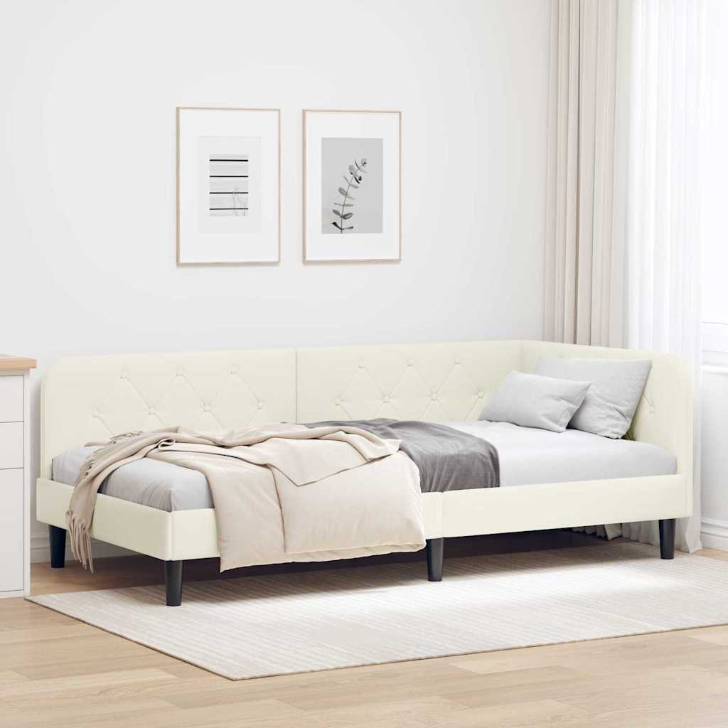 42016623_1.jpg vidaXL Rohový rám postele Krémová 100 x 200 cm Zamat – Obrázok 1