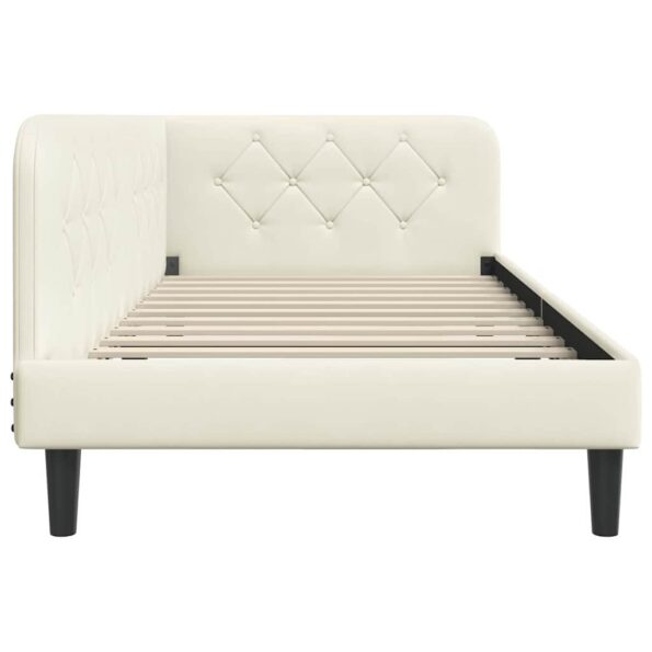 vidaXL Rohový rám postele Krémová 100 x 200 cm Zamat – Obrázok 6