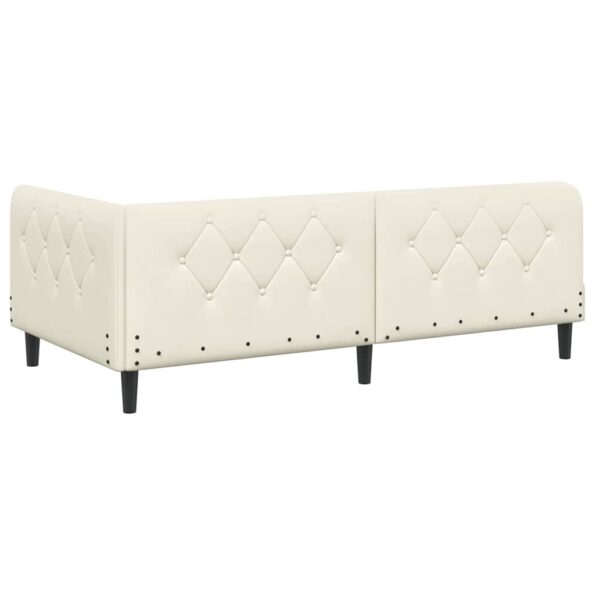 vidaXL Rohový rám postele Krémová 100 x 200 cm Zamat – Obrázok 7