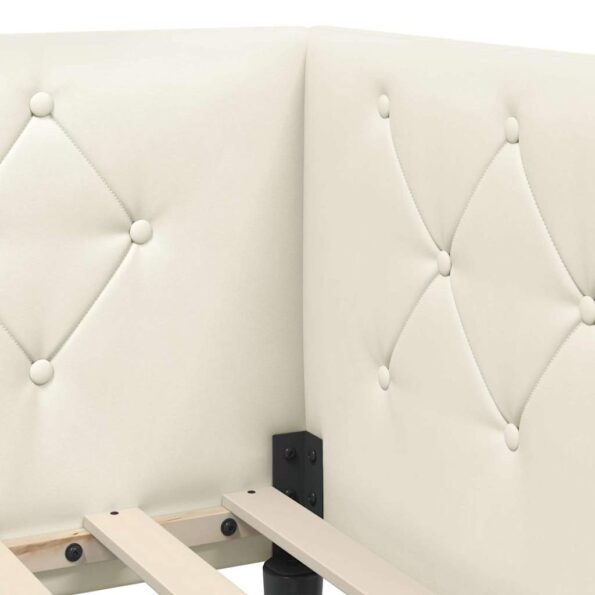 vidaXL Rohový rám postele Krémová 100 x 200 cm Zamat – Obrázok 8