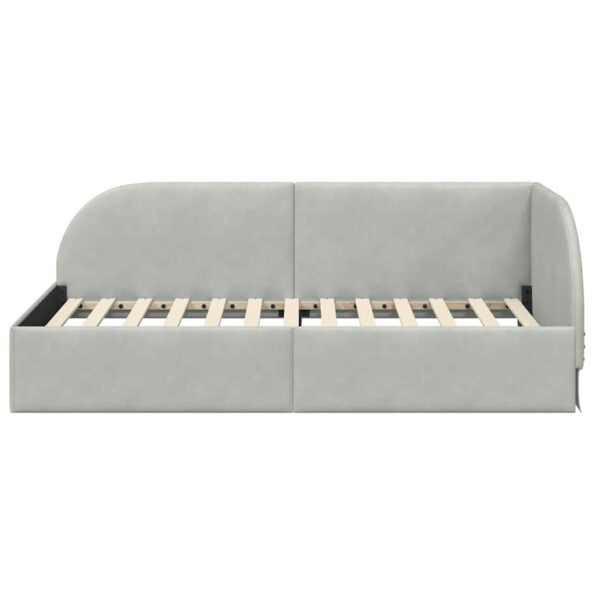 vidaXL Rohový rám postele Svetlosivá 80 cm x 200 cm Zamat – Obrázok 4