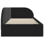 vidaXL Rohový rám postele s čelnou doskou Čierna 80 x 200 cm Zamat – Obrázok 5