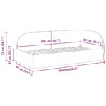vidaXL Rohový rám postele s čelnou doskou Žltá 80 cm x 200 cm Zamat – Obrázok 10