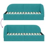 vidaXL Rohový rám postele Tyrkysová 80 cm x 200 cm Zamat – Obrázok 8