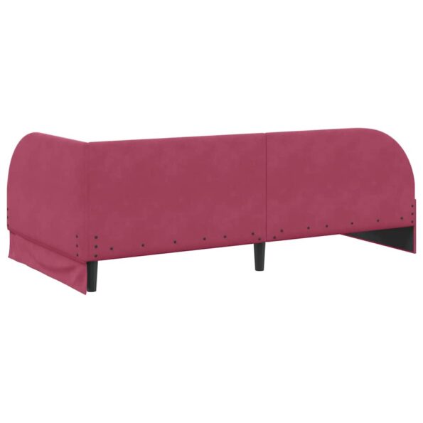 vidaXL Rohový rám postele Víno červené 90 cm x 190 cm Zamat – Obrázok 6