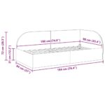 vidaXL Rohový rám postele s čelnou doskou Čierna 90 cm x 190 cm Zamat – Obrázok 10