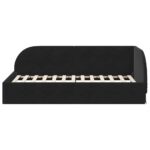 vidaXL Rohový rám postele s čelnou doskou Čierna 90 cm x 190 cm Zamat – Obrázok 4