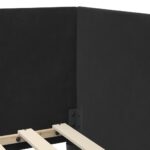 vidaXL Rohový rám postele s čelnou doskou Čierna 90 cm x 190 cm Zamat – Obrázok 7
