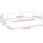 vidaXL Rohový rám postele s čelnou doskou Čierna 90 cm x 200 cm Zamat – Obrázok 10