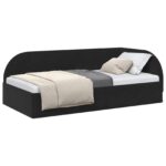 vidaXL Rohový rám postele s čelnou doskou Čierna 90 cm x 200 cm Zamat – Obrázok 11
