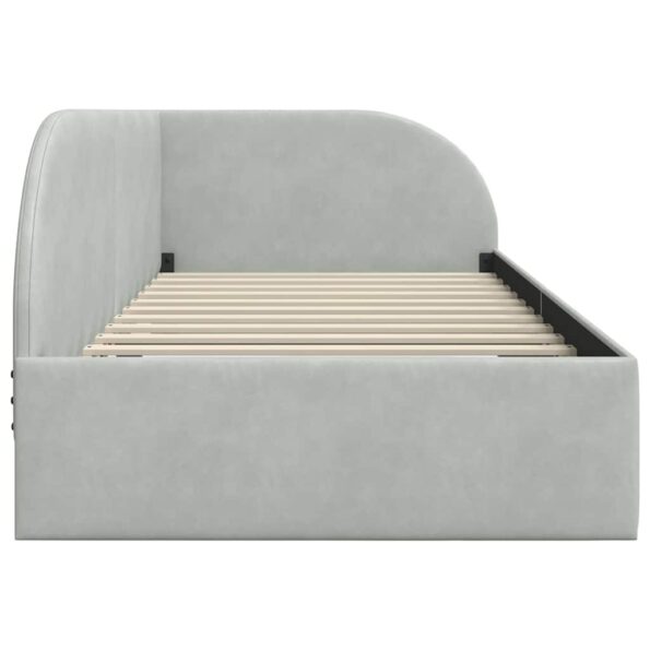 vidaXL Rohový rám postele Svetlosivá 100 cm x 200 cm látka – Obrázok 5