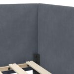 vidaXL Rohový rám postele Tmavo šedá 100 x 200 cm Zamat – Obrázok 7