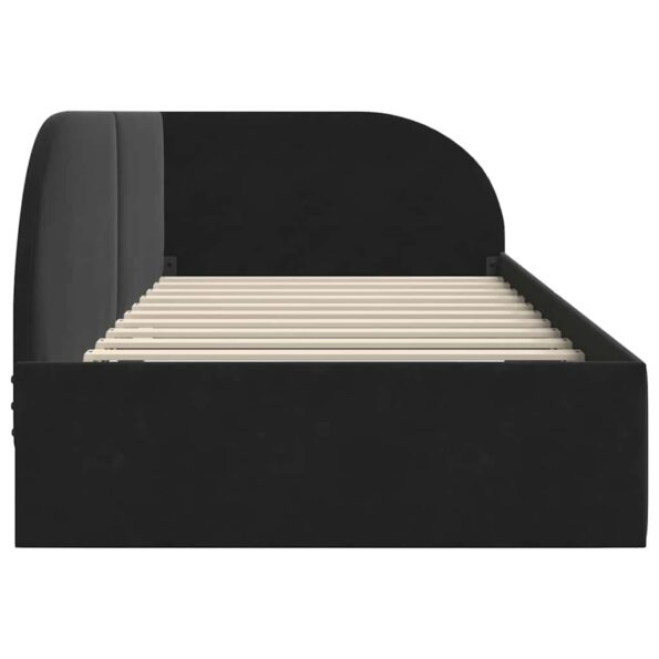 vidaXL Rohový rám postele s čelnou doskou Čierna 100 cm x 200 cm látka – Obrázok 5