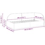 vidaXL Rohový rám postele s čelnou doskou Žltá 100 cm x 200 cm Zamat – Obrázok 10