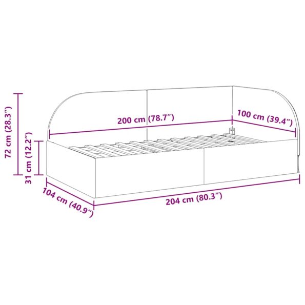 vidaXL Rohový rám postele s čelnou doskou Žltá 100 cm x 200 cm Zamat – Obrázok 10