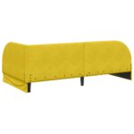 vidaXL Rohový rám postele s čelnou doskou Žltá 100 cm x 200 cm Zamat – Obrázok 6