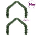 vidaXL Vianočná girlanda 2 pcs Zelená 20 m PVC – Obrázok 6