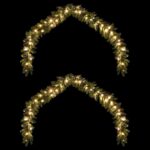 vidaXL Vianočná girlanda s 600 LED-i 2 pcs Zelená PVC – Obrázok 3