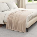 vidaXL Deka Béžová 130 x 150 cm Flís – Obrázok 3