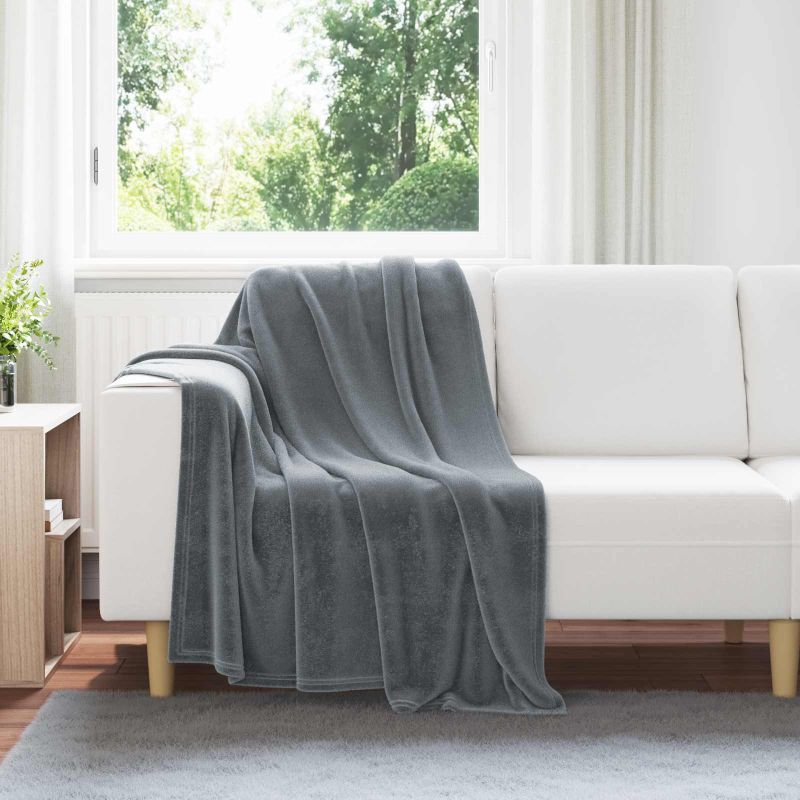 42016765_1.jpg vidaXL Deka Tmavo šedá 130 x 150 cm Flís – Obrázok 1