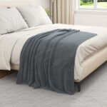 vidaXL Deka Tmavo šedá 130 x 150 cm Flís – Obrázok 3