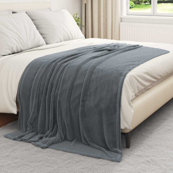 vidaXL Deka Tmavo šedá 150 x 200 cm Flís – Obrázok 3