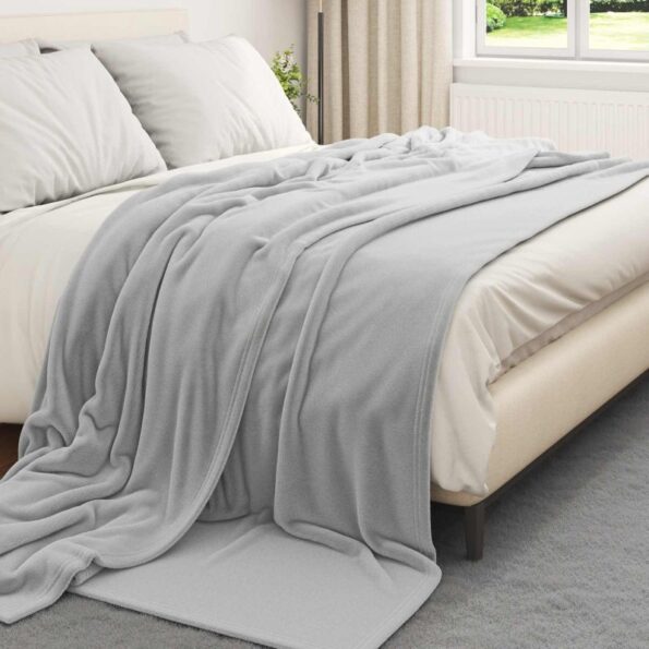 vidaXL Deka Sivá 220 x 240 cm Flís – Obrázok 3