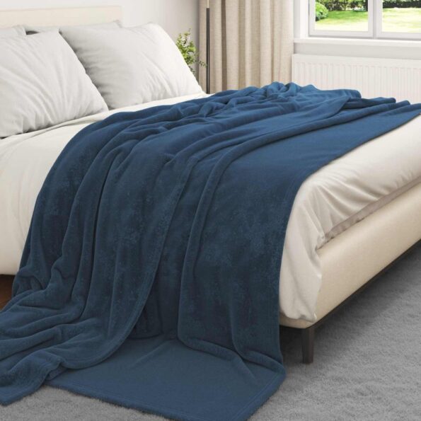 vidaXL Deka Námornícka modrá 220 x 240 cm Flís – Obrázok 3