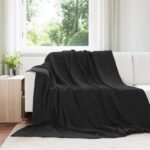 vidaXL Deka Čierna 240 x 270 cm Flís – Obrázok 7