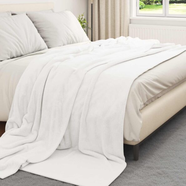 vidaXL Deka Biela 240 x 270 cm Flís – Obrázok 6