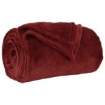 vidaXL Deka Bordeaux červená 150 x 200 cm Flís – Obrázok 2