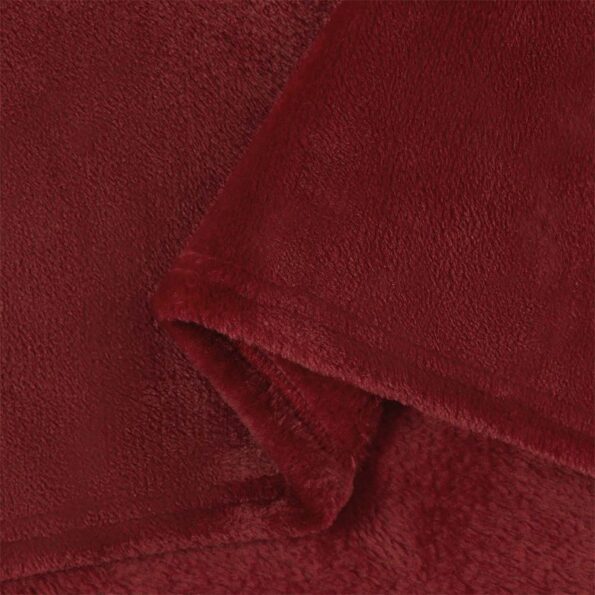 vidaXL Deka Bordeaux červená 150 x 200 cm Flís – Obrázok 6