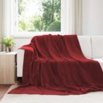 vidaXL Deka Bordeaux červená 240 x 270 cm Flís