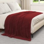 vidaXL Prikrývky na hodenie 6 pcs Bordeaux červená 150 x 200 cm Flís – Obrázok 9