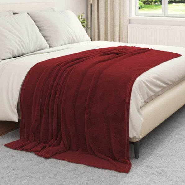 vidaXL Prikrývky na hodenie 6 pcs Bordeaux červená 150 x 200 cm Flís – Obrázok 9