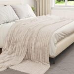 vidaXL Deka Béžová 240 x 220 cm Flís – Obrázok 3