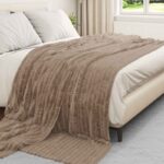 vidaXL Deka ťavová 240 x 220 cm Flís – Obrázok 3