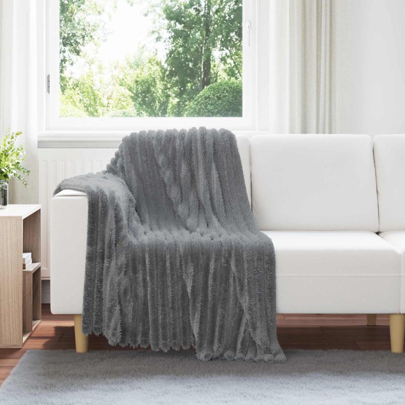 42016829_1.jpg vidaXL Deka Tmavo šedá 150 x 130 cm Flís – Obrázok 1