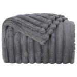vidaXL Deka Tmavo šedá 150 x 130 cm Flís – Obrázok 4