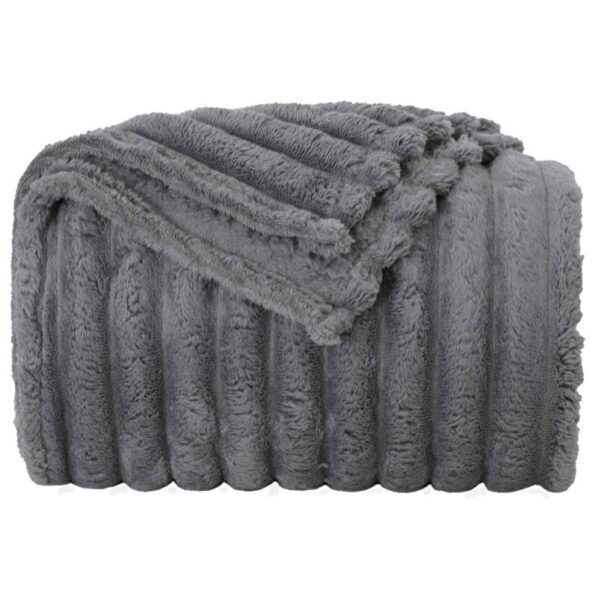 vidaXL Deka Tmavo šedá 150 x 130 cm Flís – Obrázok 4