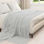 vidaXL Deka Sivá 240 x 220 cm Flís – Obrázok 3